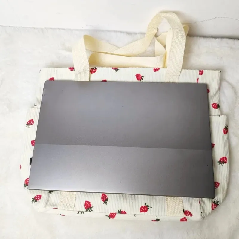 🍓 Adorable Strawberry Corduroy Shoulder Bag 🎒 Stylish & Spacious Classroom Tote! 🌸