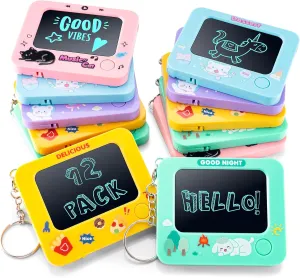 12 Pack Mini LCD Writing Tablet Toys for Kids - Keychain for Backpack Erasable Drawing Boards Pad with Erase Lock for Toddler - Christmas Birthday Party Gifts for Boys Girls Age 3 4 5 6 7 8 Years Old