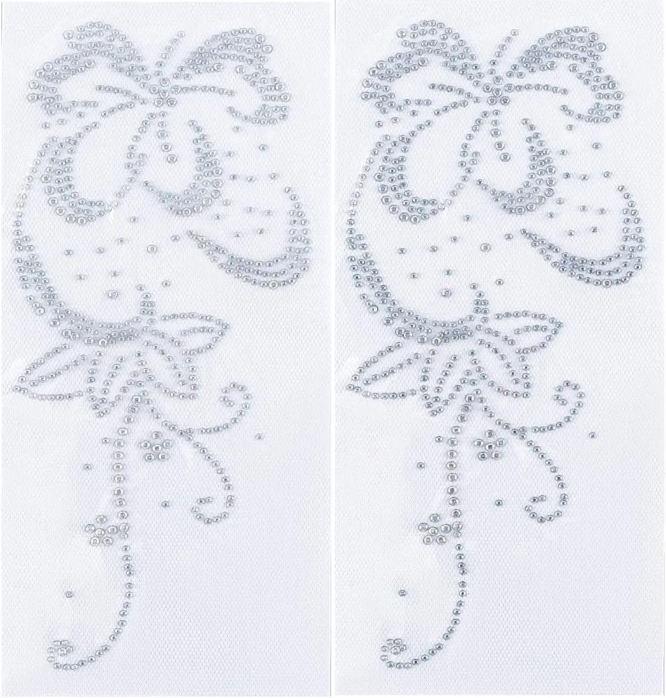 12 Sheet Rhinestone Decals Iron on Flat Round Glass Hotfix Heat Transfer Appliques Patches Hot Melt Sparkle Glitter Flower Pattern Crystal Transfers Sheets for Cloth Bags Pants Pillow Crafts