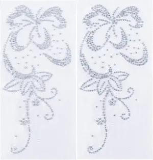 12 Sheet Rhinestone Decals Iron on Flat Round Glass Hotfix Heat Transfer Appliques Patches Hot Melt Sparkle Glitter Flower Pattern Crystal Transfers Sheets for Cloth Bags Pants Pillow Crafts