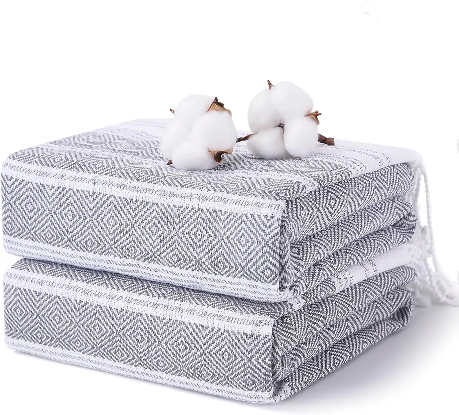 2 Packs Cotton Turkish Beach Towels Quick Dry Sand Free Oversized Pool Bath Swim Towel Extra Large Xl Big Blanket Adult Travel Essentials Cruise Accessories Must Haves Clearance Vacation Stuff