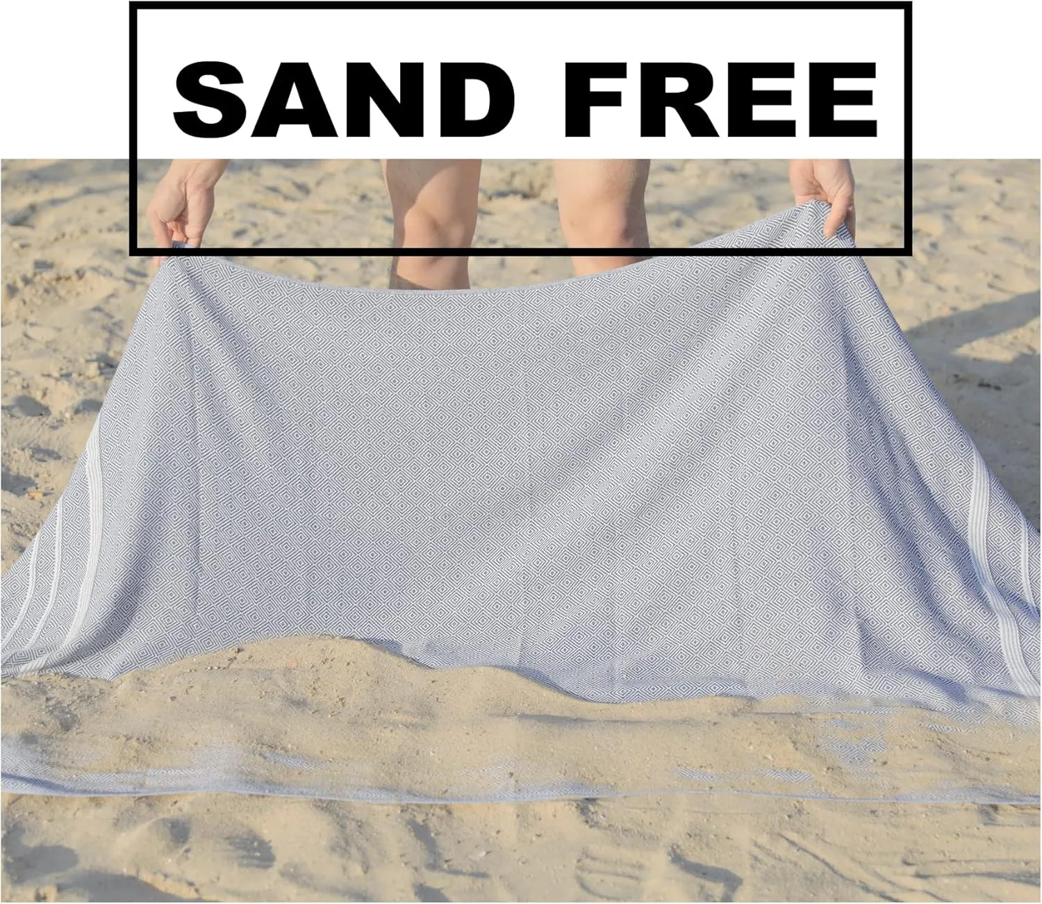 2 Packs Cotton Turkish Beach Towels Quick Dry Sand Free Oversized Pool Bath Swim Towel Extra Large Xl Big Blanket Adult Travel Essentials Cruise Accessories Must Haves Clearance Vacation Stuff