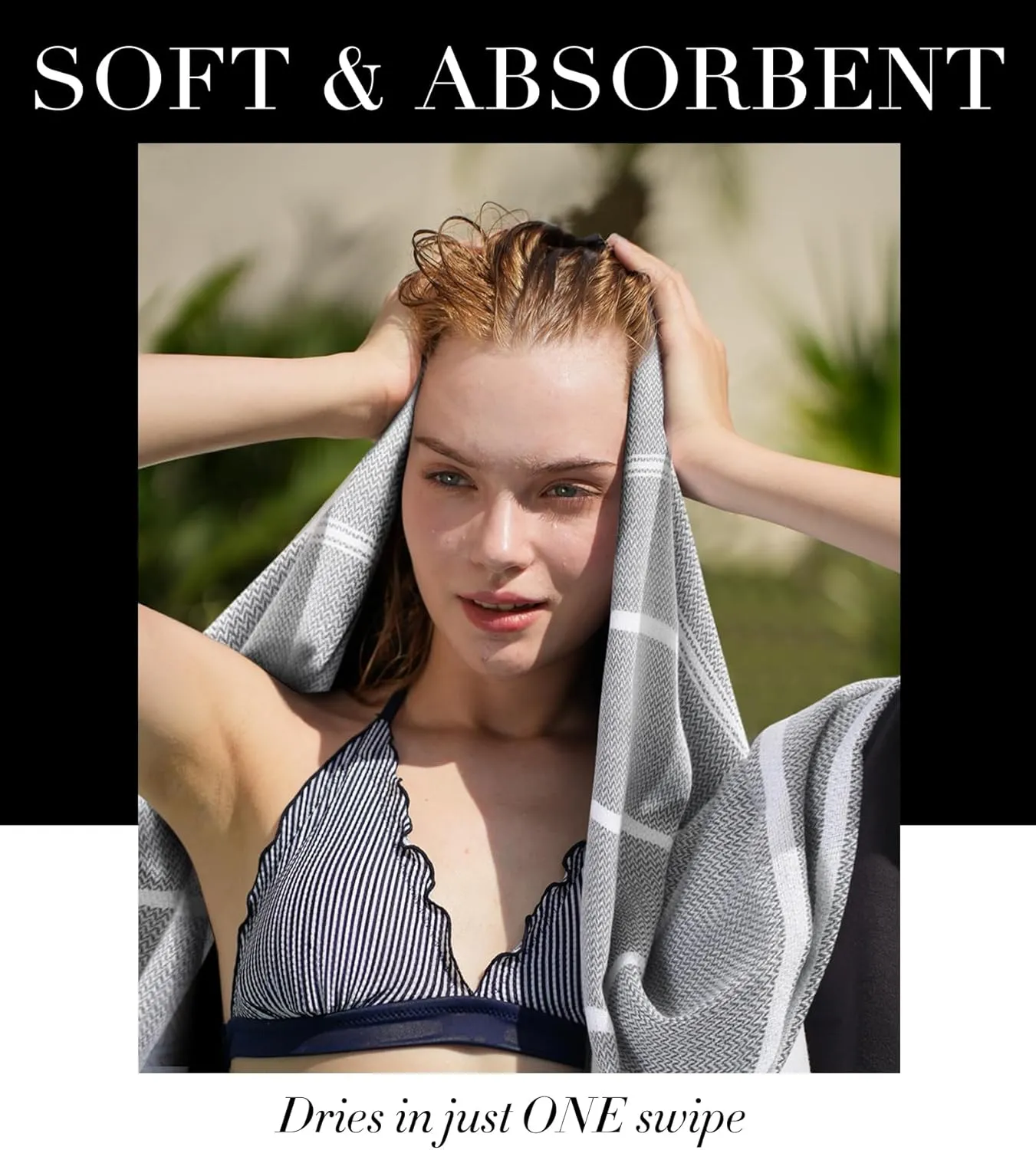 2 Packs Cotton Turkish Beach Towels Quick Dry Sand Free Soft Absorbent Extra Large Xl Big Blanket Adult Oversized Bath Pool Swim Towel Lightweight Thin Sandless Fast Drying Compact No Sand Packabl