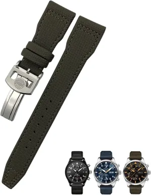 20 mm 21 mm 22 mm nylon calf leather watch strap suitable for IWC Big Pilot IW377714 Mark18 Spitfire nylon genuine leather strap (,)