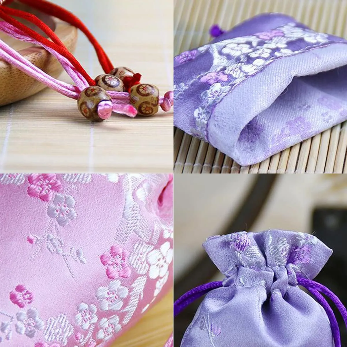 20 Pcs 3.9x5.5 inch Silk Drawstring Bag,Chinese Silk Brocade Embroidered Drawstring Jewelry Pouch Bag Candy Sachet Wallet Jewelry Bag for Wedding,Dark blue
