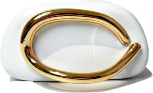 2025 Classic Vegan Leather Clutch Evening Purse Golden Color Handle Chain Party Banquet Round Mini Shoulder Handbag