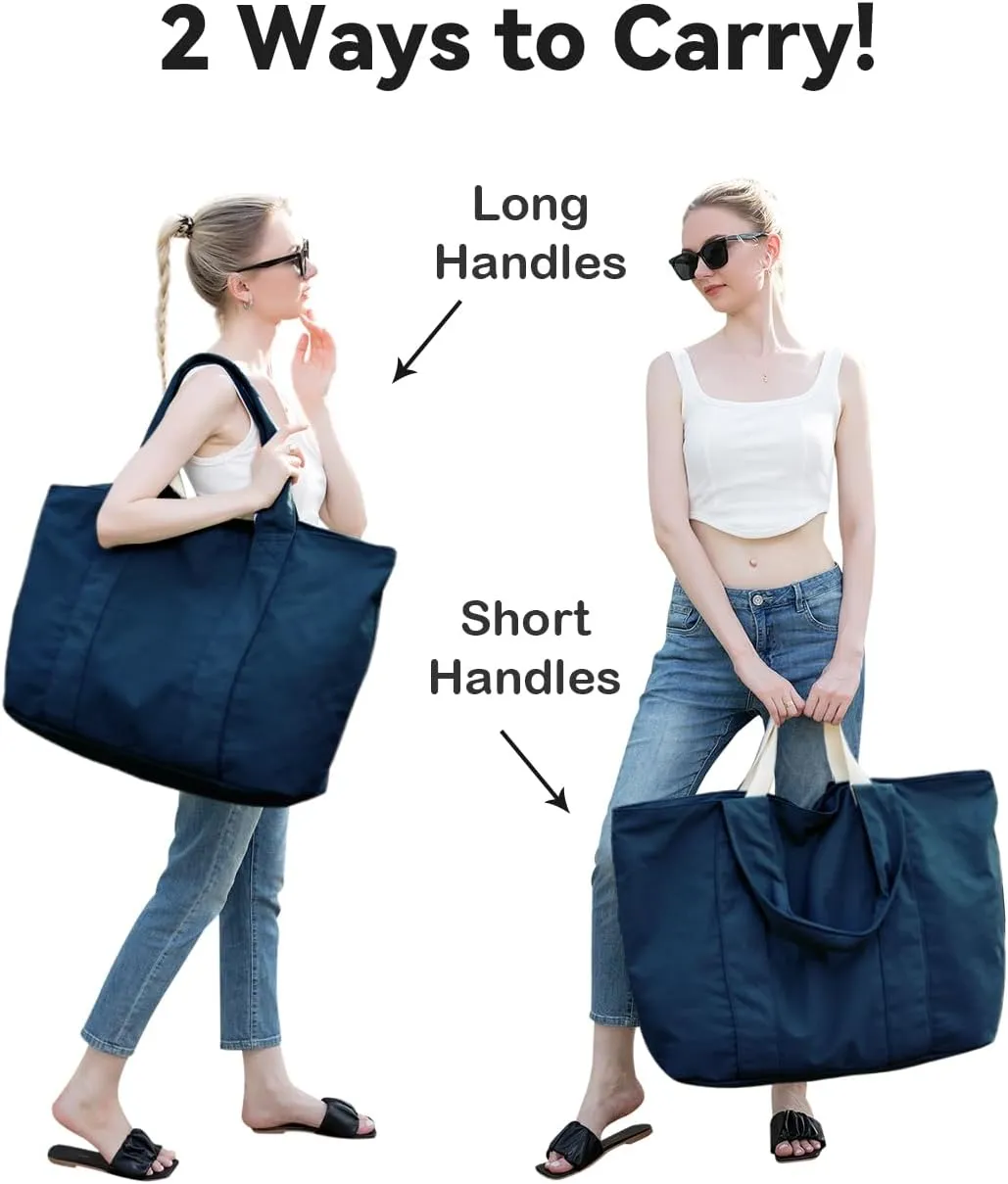 22'' 50L Large Canvas Bag, Extra Large Tote Bag for Women, Oversized Bag, Overnight Bags for Women Travel Blue