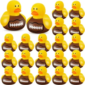 24 Pcs Football Rubber Ducks Floating Bath Toy Football Shower Toy Sports Themed Mini Ducks for Bathtub Party Birthday Decoration