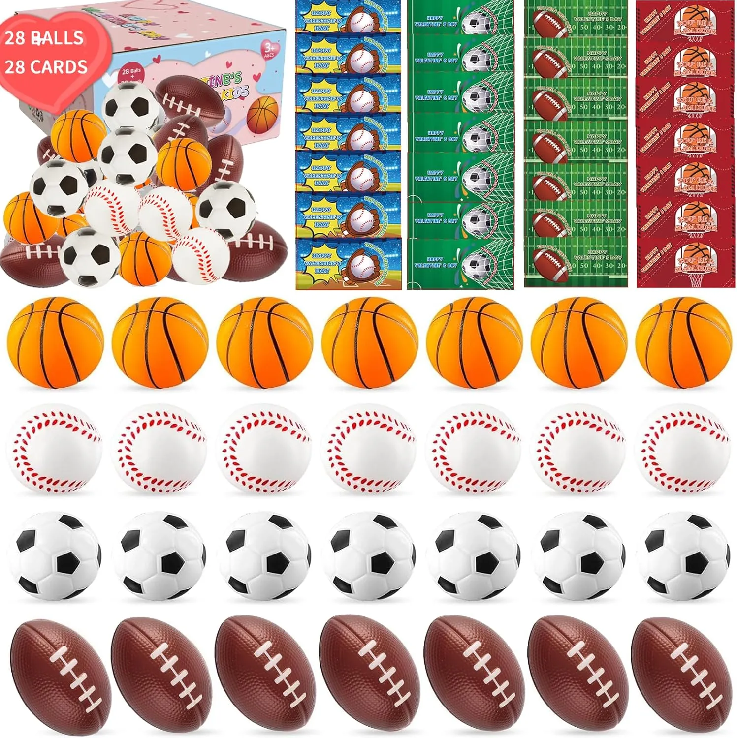 28PCS Easter Basket Stuffers Gifts Toys Easter Party Favors Egg Hunt For kids Stress Sports Balls Fidget Toys for Boys Girls