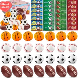 28PCS Easter Basket Stuffers Gifts Toys Easter Party Favors Egg Hunt For kids Stress Sports Balls Fidget Toys for Boys Girls