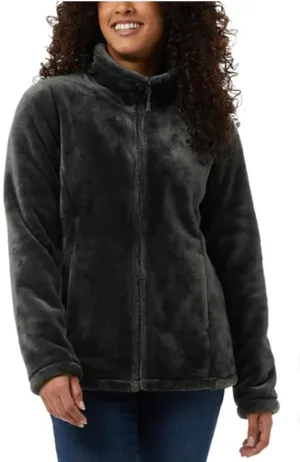 32 Degrees Women's Plush Faux Fur Jacket – Full Zip, Soft & Cozy