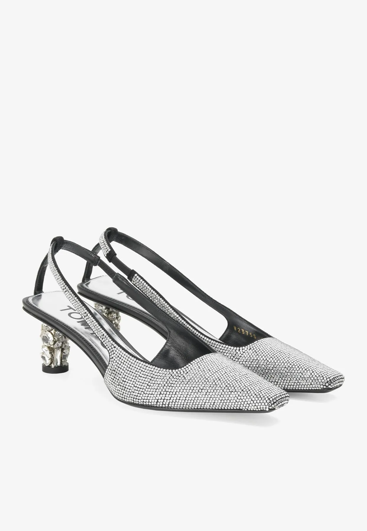 50 Crystal Embroidered Slingback Pumps