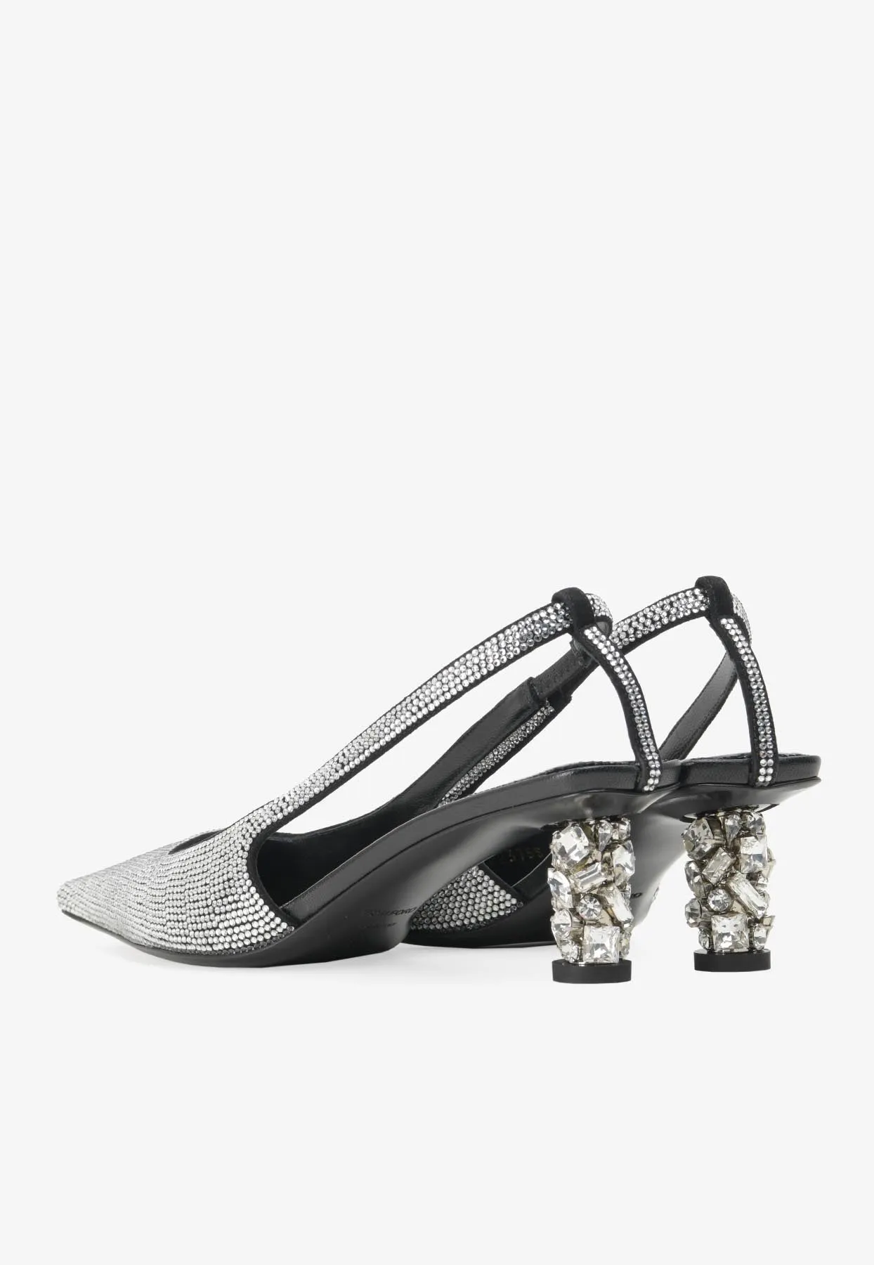 50 Crystal Embroidered Slingback Pumps