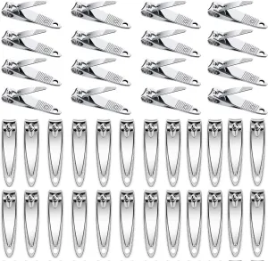 50 Pack Nail Clipper SetStainless Steel Nail Clippers Bulk，Portable Nail Cutter Manicure Kit Toe Nail Clippers for Women Man Adult Homeless Care