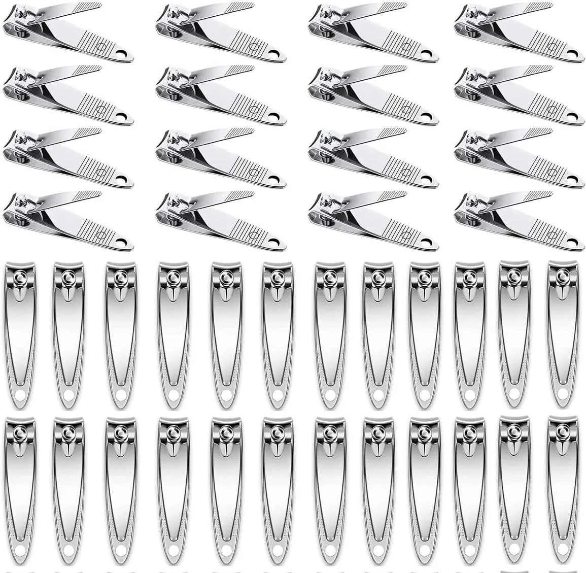 50 Pack Nail Clipper SetStainless Steel Nail Clippers Bulk，Portable Nail Cutter Manicure Kit Toe Nail Clippers for Women Man Adult Homeless Care