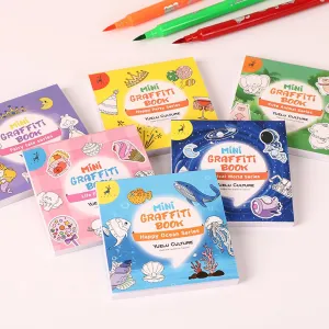 6-Pack Mini Coloring Books Pocket Size for Kids, 3x3 Inches Coloring Books for Classroom Activity Travel Creating Small Gifts Goodie Bags Stuffers Birthday Party Favors