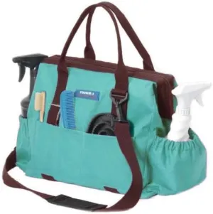 600 Denier Poly Grooming Tote Turquoise Brown