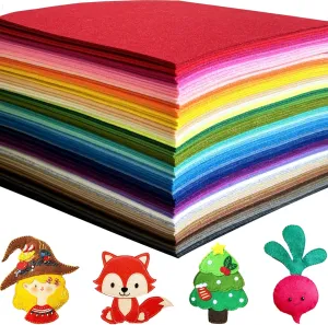 80 PCS Wool Blend Felt Sheets for Crafts 1 mm Thickness, 11.8 x 11.8 Inch Stiff Felt Squares Bulk, 40 Color Assorted Felt Fabric Sheets for Sewing Patchwork School DIY Projects Decoration