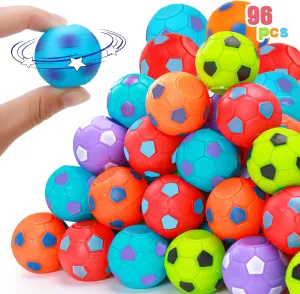 96PCS Fidget Spinner Soccer Balls Sports Birthday Party Favors Bulk for Kids 4-8 8-12 Summer Goodie Treat Bag Stuffers Classroom Treasure Toys Carnival Prizes Pinata Fillers Mini Return Gifts