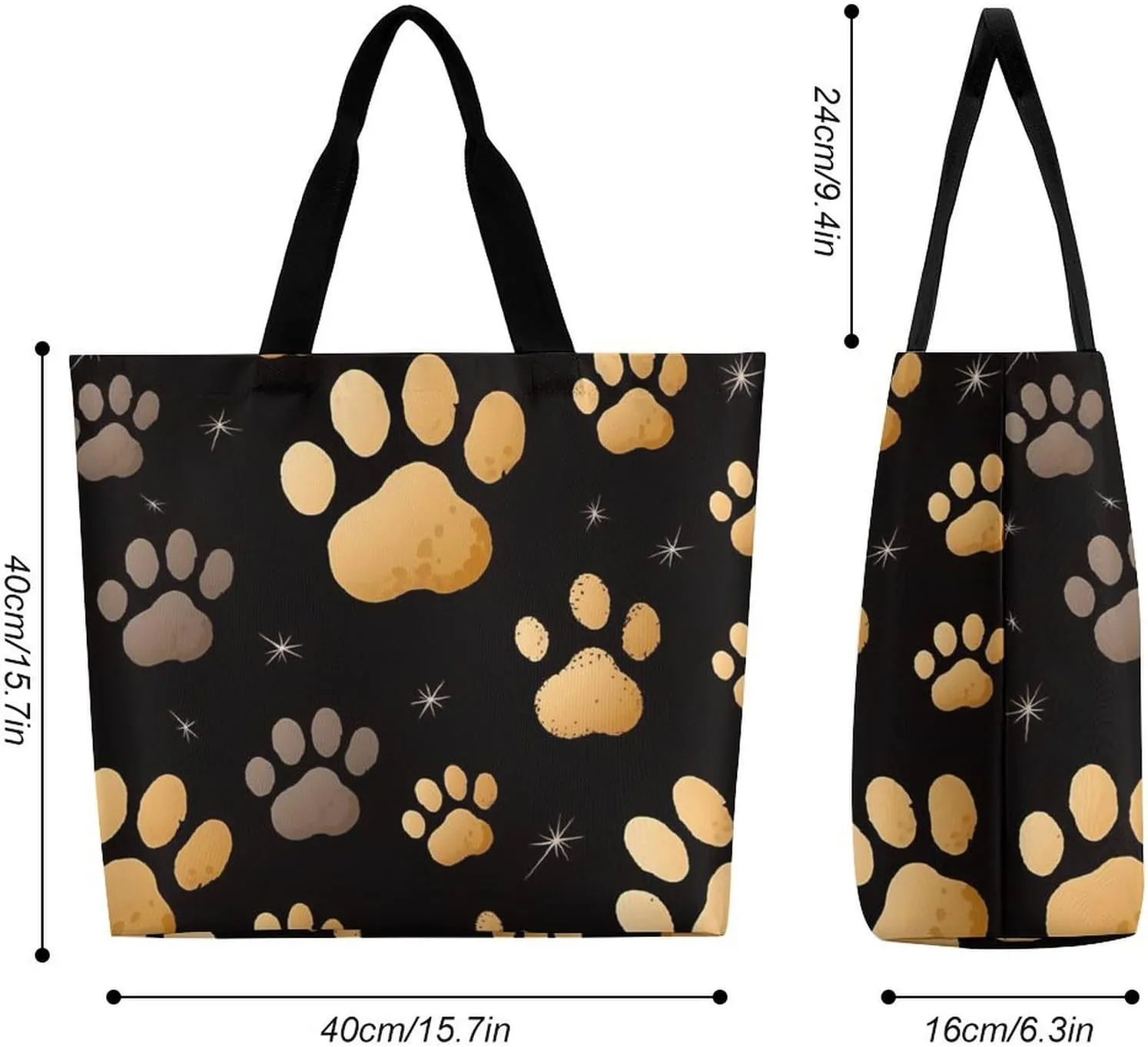 A Full Pizza Tote Bags, Reusable Grocery Bags, Large Shopping Bag, Shoulder Bag for Women