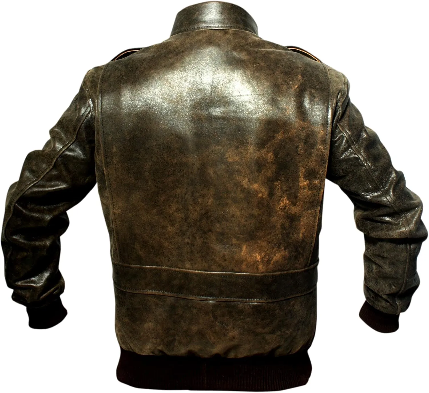A2 Distressed Cowhide Leather Bomber Aviator Flight Jacket