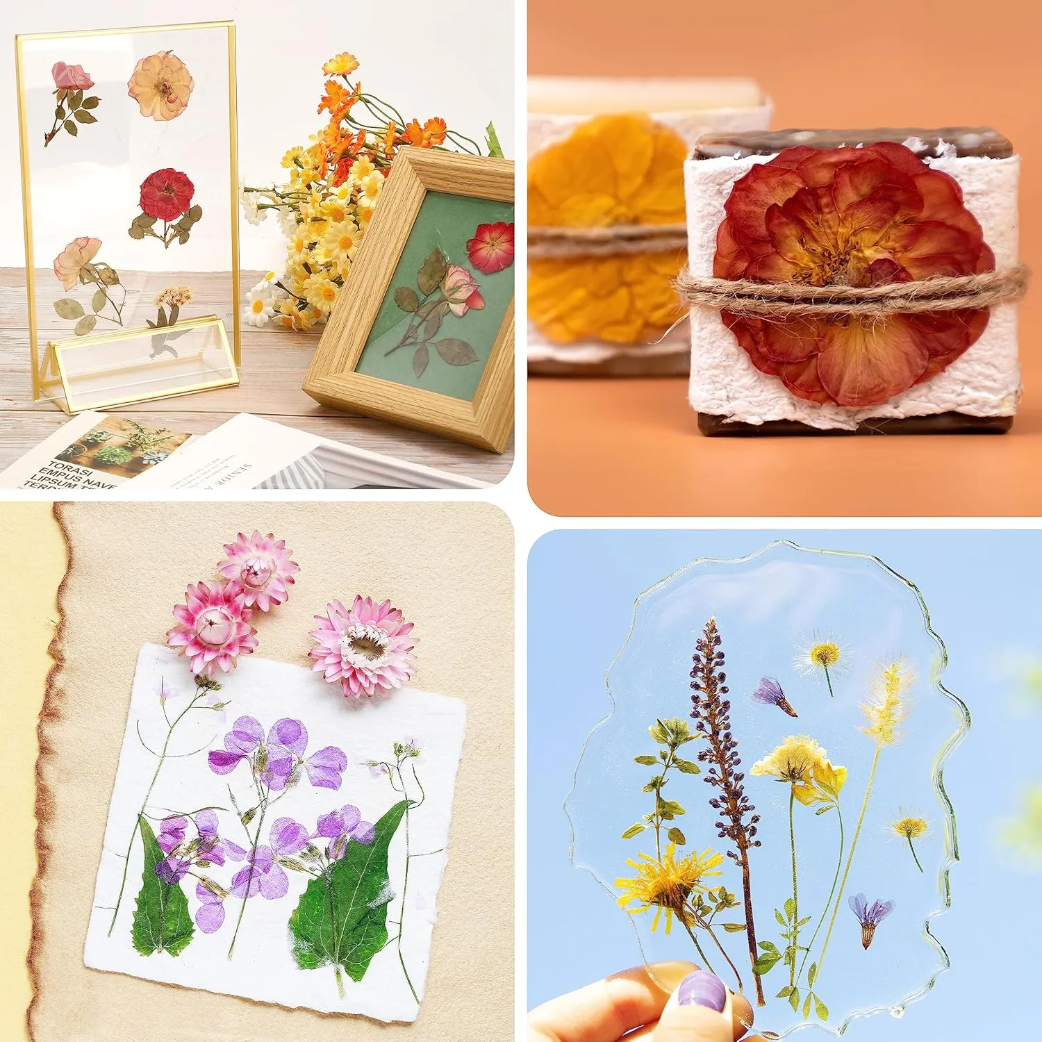 Aboofx Flower Press Kit, Craft Kits 11"x11" 10 Layers Wooden Flower Pressing Kit for Crafts Pressed Flowers and Plant for DIY Art, Preservation for Bookmark Frame Wedding Flower Drying