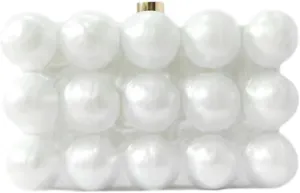 Acrylic Bubble Bag Luxury Marble Clutch Evening Purses for Women Glitter Handbag for Wedding Party Prom