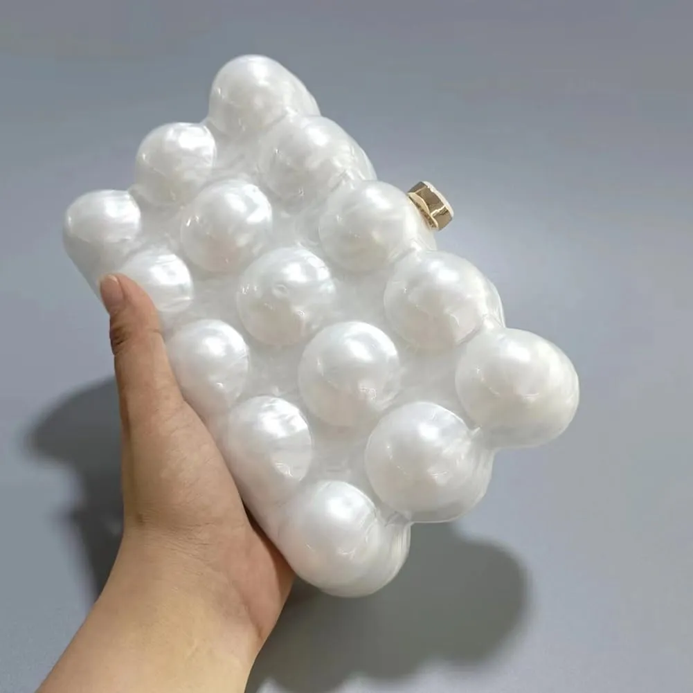 Acrylic Bubble Bag Luxury Marble Clutch Evening Purses for Women Glitter Handbag for Wedding Party Prom