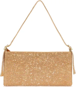 Afashor Women's Rhinestone Evening Bag Shiny Shoulder Clutch Purse for Wedding Party with Adjustable Strap
