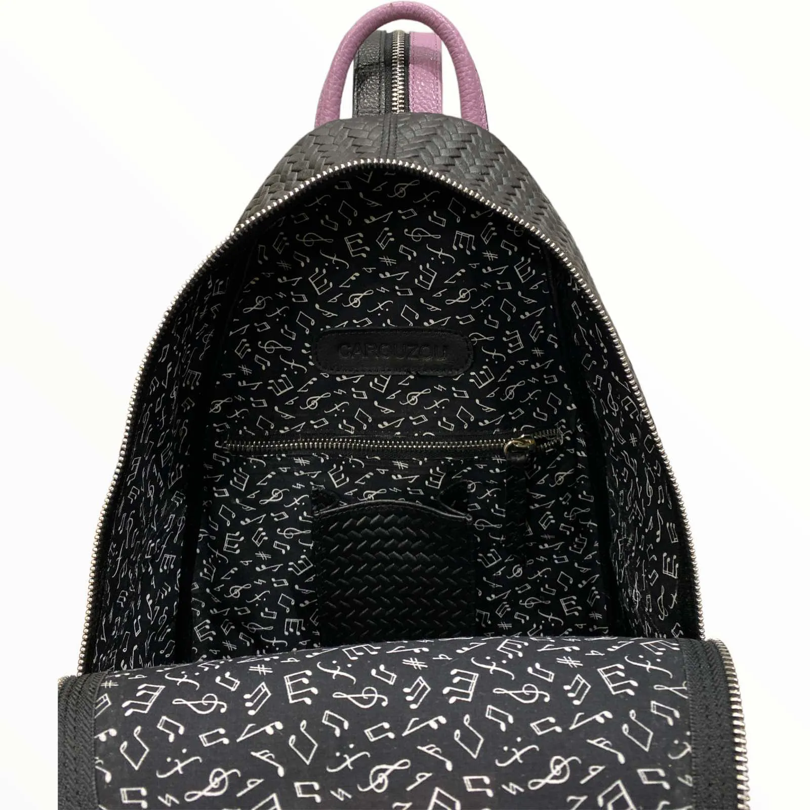 Agapi L. Black backpack with calf-hair details
