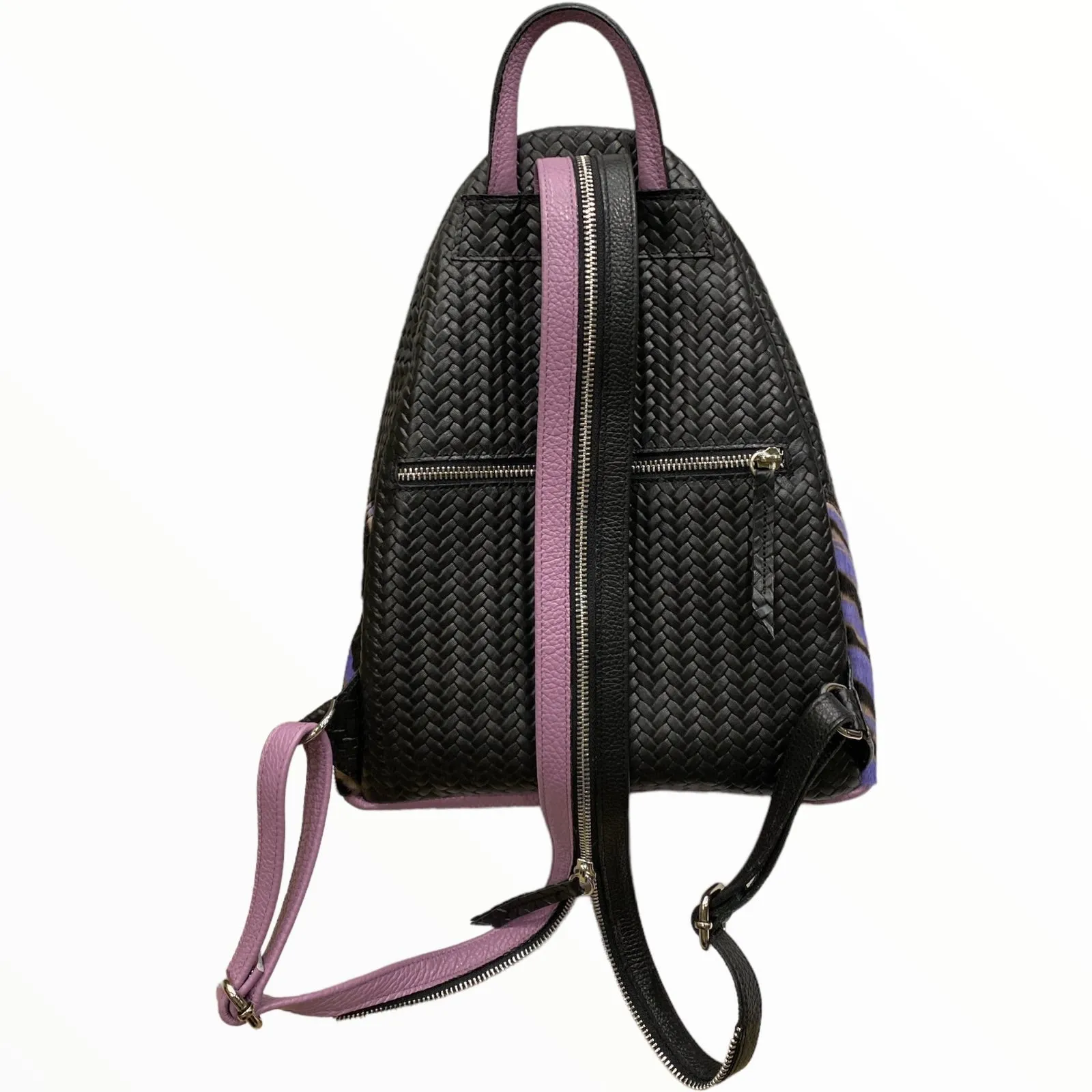 Agapi L. Black backpack with calf-hair details