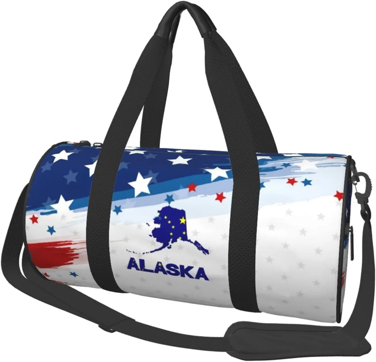 Alaska Map Flag And Text Duffel Bag Unisex-Adult Gym Duffel Bag Travel Bag Drawstring Backpack Lightweight Carryon Gymbag For Men/Women