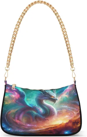 ALAZA Dragon Nebula Shoulder Bag Purse for Women Tote Handbag with Zipper Closure