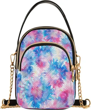 ALAZA Quilted Crossbody Bags for Women,Abstract Tie Dye Seamless Illustration Watercolor Women's Crossbody Handbags Small Travel Purses Phone Bag