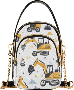 ALAZA Quilted Crossbody Bags for Women,Excavating Machinery Women's Crossbody Handbags Small Travel Purses Phone Bag