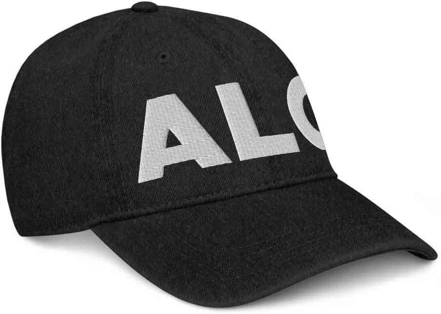 ALO Airport Hat (Embroidered Denim Cap) Flying to Waterloo Airport Gift