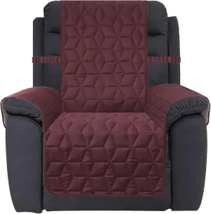 Ameritex Waterproof Nonslip Recliner Cover Christmas Decor Stay in Place, Dog Couch Recliner Cover Furniture Protector for Pets and Kids (Burgundy, 23'')