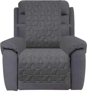 Ameritex Waterproof Nonslip Recliner Cover Christmas Decor Stay in Place, Dog Couch Recliner Cover Furniture Protector for Pets and Kids (Dark Grey, 23'')