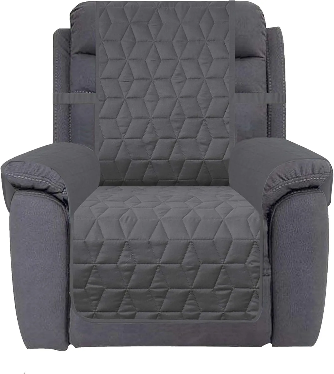 Ameritex Waterproof Nonslip Recliner Cover Christmas Decor Stay in Place, Dog Couch Recliner Cover Furniture Protector for Pets and Kids (Dark Grey, 23'')