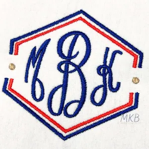 Amy Monogram Frame Satin Stitch Embroidery Design
