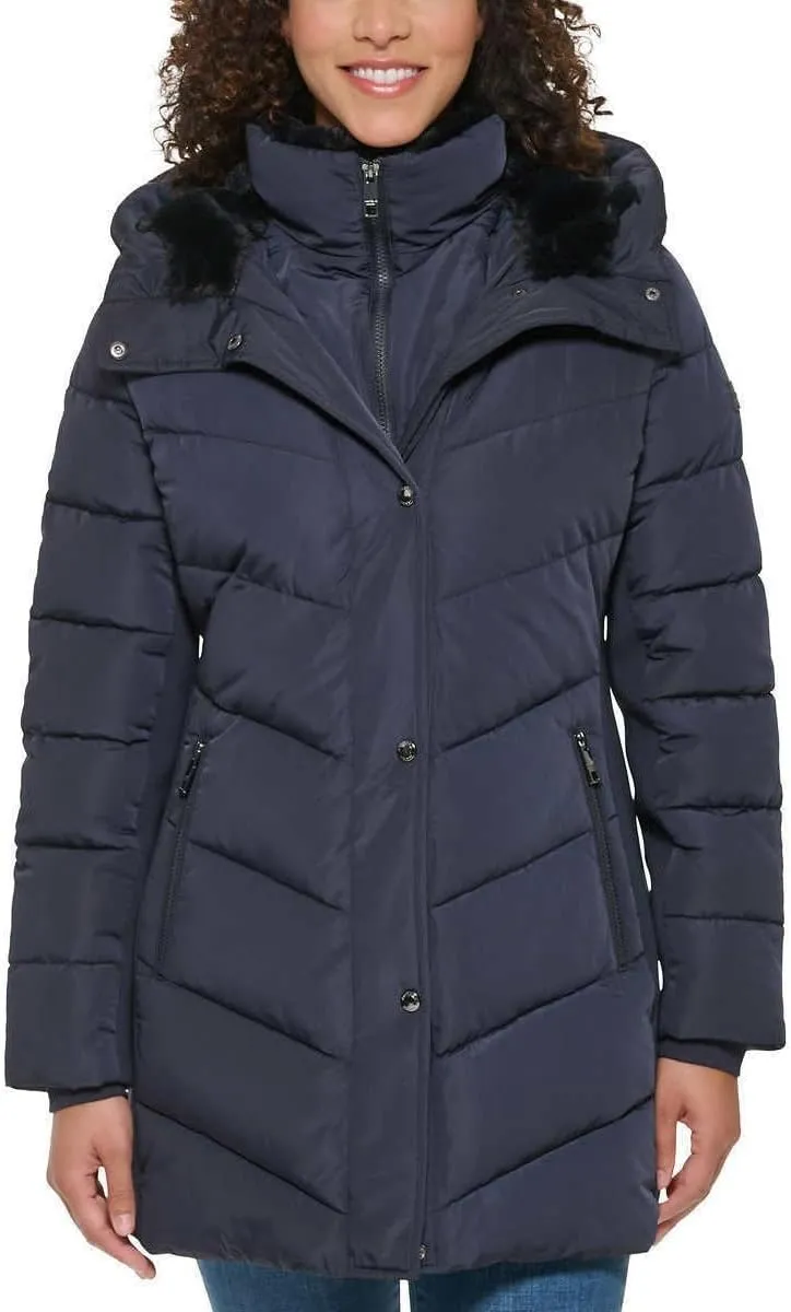 Andrew Marc Women's Mixed Media Hooded Puffer Jacket