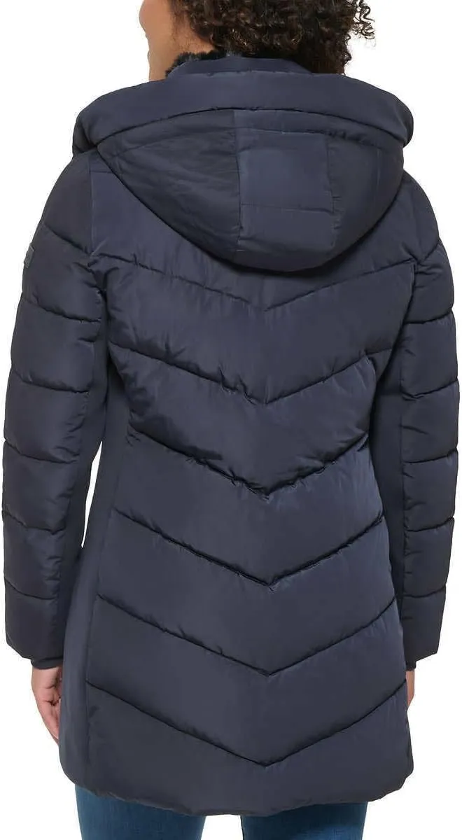 Andrew Marc Women's Mixed Media Hooded Puffer Jacket