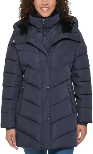 Andrew Marc Women's Mixed Media Hooded Puffer Jacket