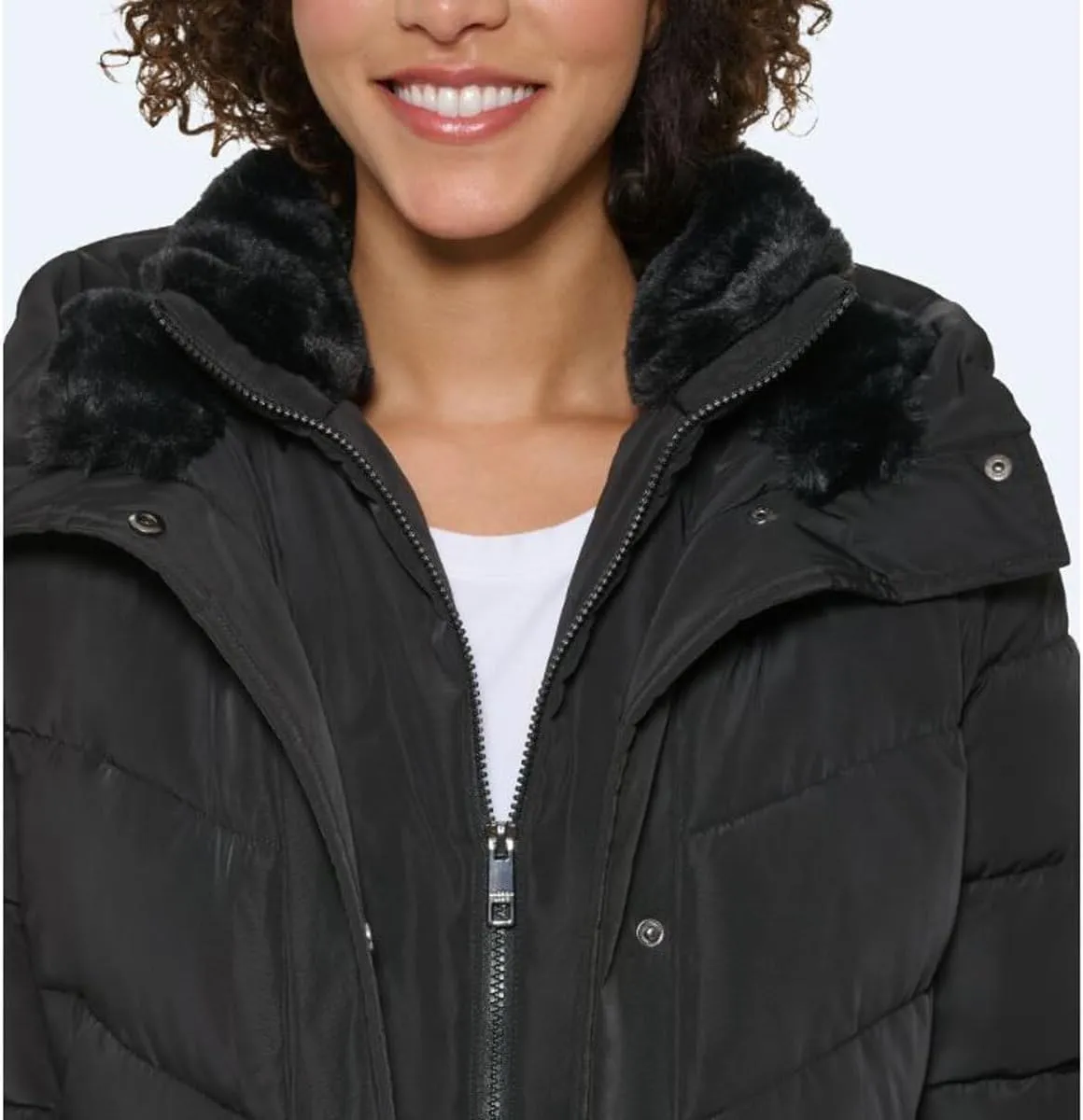 Andrew Marc Women's Mixed Media Hooded Puffer Jacket