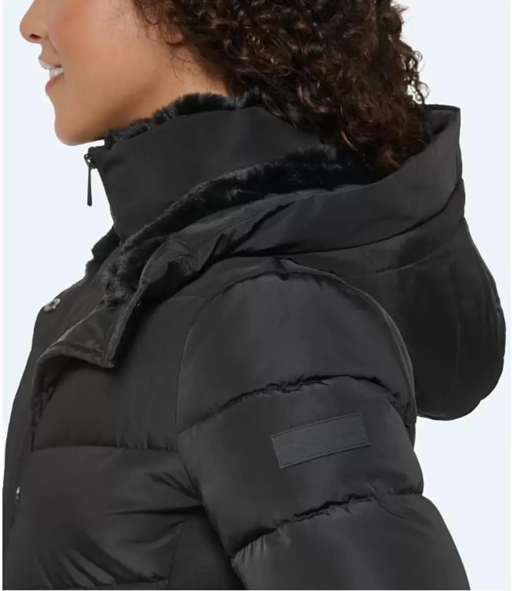 Andrew Marc Women's Mixed Media Hooded Puffer Jacket