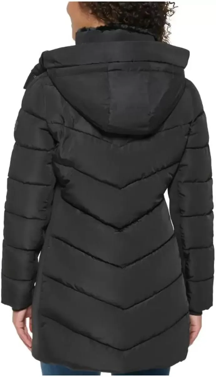Andrew Marc Women's Mixed Media Hooded Puffer Jacket