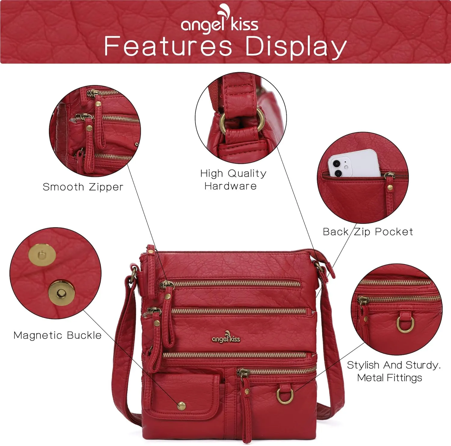Angel Kiss Small Shoulder Bag for Women Crossbody Purses and Handbags Multi Pockets Hobo Bags