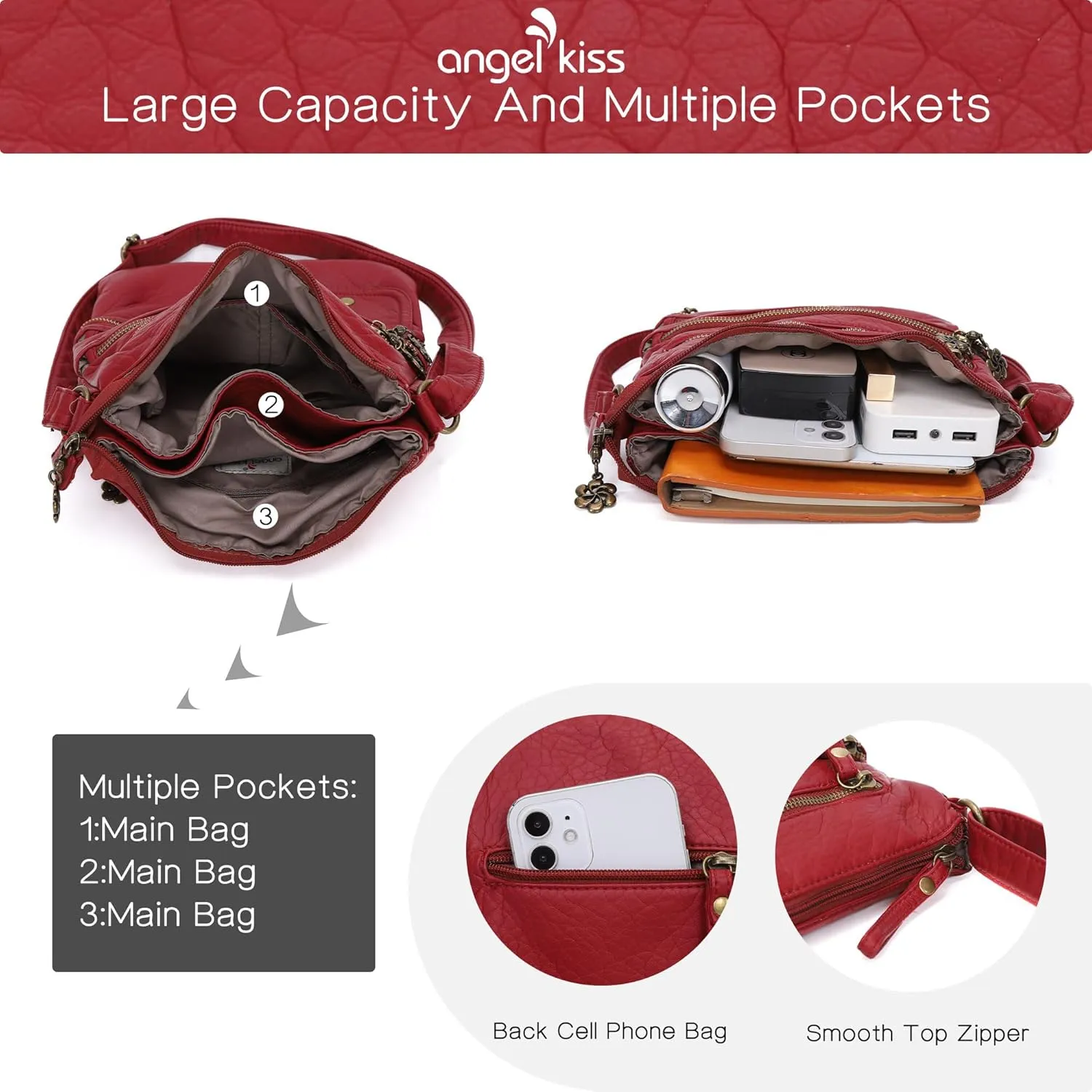 Angel Kiss Small Shoulder Bag for Women Crossbody Purses and Handbags Multi Pockets Hobo Bags