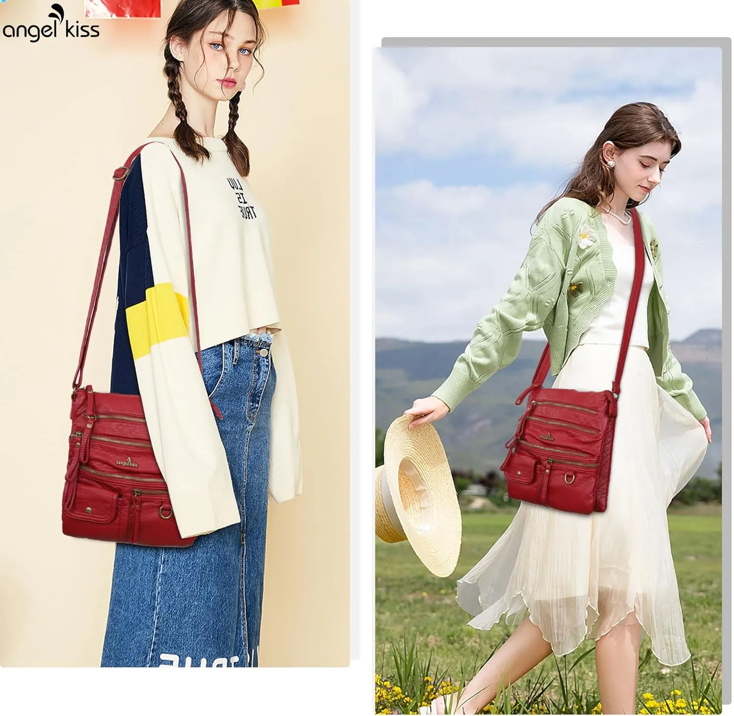 Angel Kiss Small Shoulder Bag for Women Crossbody Purses and Handbags Multi Pockets Hobo Bags