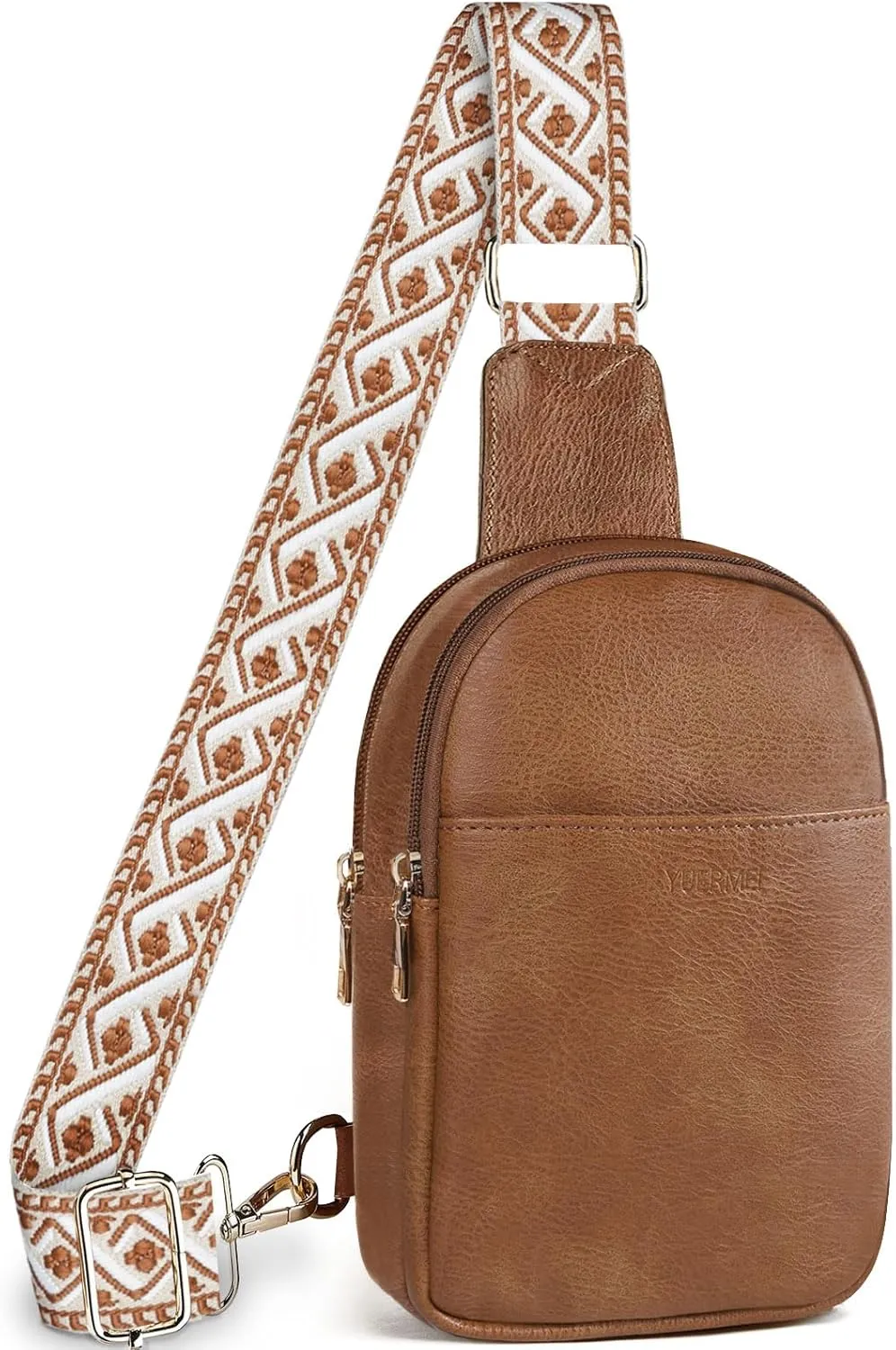 Anti Theft Crossbody Sling Bag for Women Trendy, Small Vegan Leather Cross body Fanny Chest Bag for Traveling